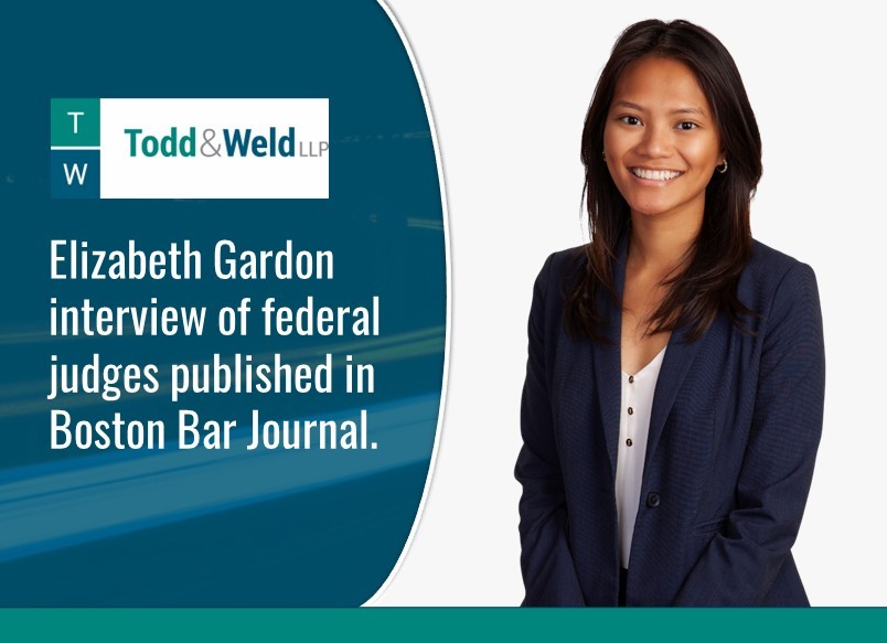 Boston Bar Journal publishes second installment of Elizabeth Gardon’s interview of federal judges