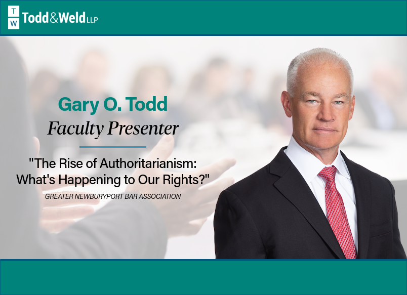 Gary Todd Presented at Public Forum on The Rise of Authoritarianism and the State of Constitutional Rights