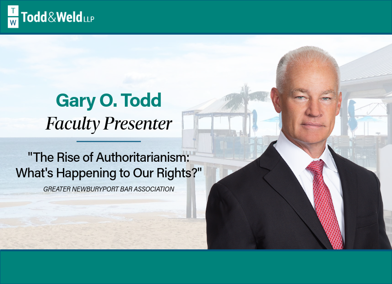 Gary Todd Presented at Public Forum on The Rise of Authoritarianism and the State of Constitutional Rights