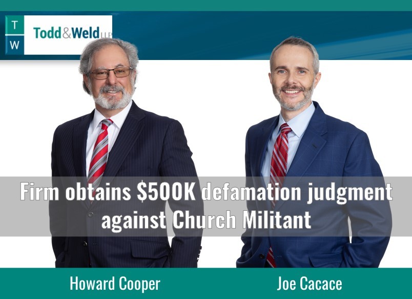 Boston defamation attorneys Howard Cooper and Joseph Cacace