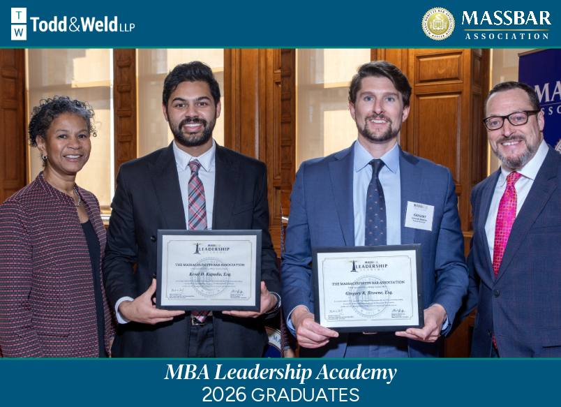 Greg Browne and Keval Kapadia Graduate from Massachusetts Bar Association Leadership Academy
