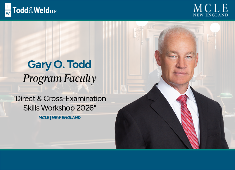 Gary Todd Serves as Faculty for Direct and Cross-Examination Skills MCLE Workshop